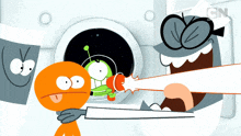 a cartoon character with a cn logo on the bottom right