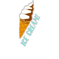 an ice cream cone with the word ice cream written below it