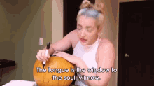 She Just Wants You To See Her Soul GIF - Jenna Marbles Miley Cyrus Pumpkin GIFs
