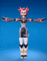 a 3d model of a cartoon character with a blue background