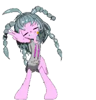 a pixel art drawing of a girl with scorpions in her hair