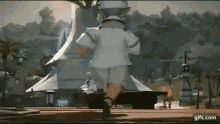 a person is running in a video game .
