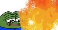a cartoon of a frog with a fire coming out of its mouth