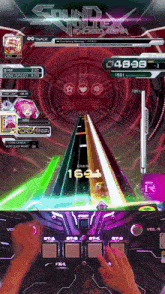a person is playing a game called soundvoltex