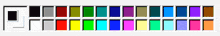 a bunch of different colored squares are lined up on a white background