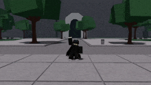a person in a video game is standing in a park