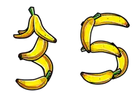 a bunch of bananas are arranged in the shape of the number 35
