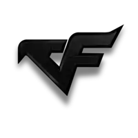 a black logo with the letter f in the middle