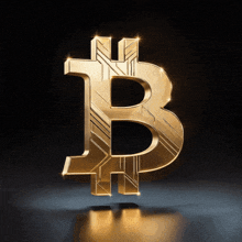 a gold b on a black background with sparkles