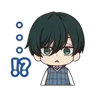 a cartoon drawing of a boy with a question mark behind him