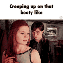 harry potter and ginny weasley are creeping up on a woman
