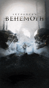 a poster for skydance 's benemoth shows a man holding a knife