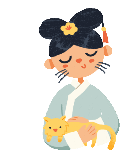 Busy Princess Is De-stressing By Petting A Cat Sticker - A Day Withthe Busy Princess Petting Cat Cat Stickers