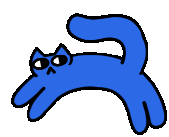 Blue Cat Wiggle Sticker