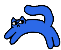 Blue Cat Wiggle Sticker