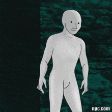 a drawing of a naked man with the website npc.com underneath