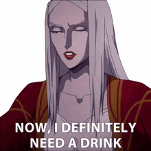 now i definitely need a drink carmilla castlevania i could use a drink now i need something to drink now