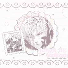 a postcard with a picture of a man and the words genos de kokon on it