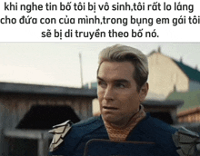 a man in a superhero costume has a foreign language caption on his face