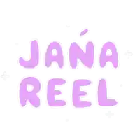 a sticker that says jana reel on a white background