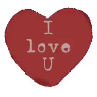 a red heart with the words " i love u " written on it