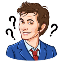 a cartoon of a man in a suit and tie with question marks above his head