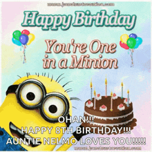 Happy Birthday Minon GIF - Happy Birthday Minon Youre One In A Minion GIFs