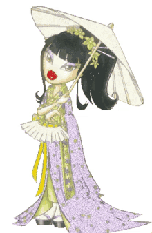 bratz sticker kimono asian doll