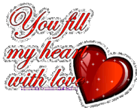 You Fill My Heart With Love Sparkle Sticker - You Fill My Heart With Love Heart Sparkle Stickers
