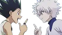 a couple of anime characters are standing next to each other