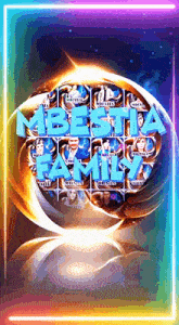 a poster for the bestia family with a glowing sphere