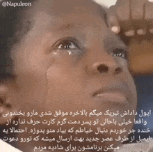 a picture of a child crying with a caption that says @napoleon