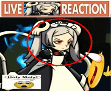 a picture of a cartoon character with a smiley face and a sign that says live reaction
