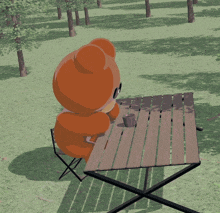 a computer generated image of a cartoon character laying on the ground
