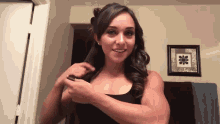 girl muscle muscles hablia flexing