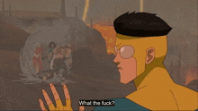 a cartoon character says " what the fuck " in a scene