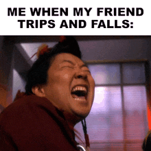 Me When My Friend Trips And Falls Ben Chang GIF