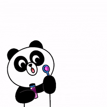 kopuk balonunundan kalp ufleyen panda kopuk balonu ufleyen panda yapistirma renkli
