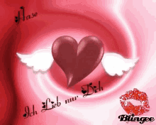 hase ich lieb nur dich i love only you heart wings