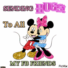 Micky And Minnie Sending Hugs GIF - Micky And Minnie Sending Hugs To My Fb Friends GIFs