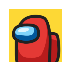 an among us icon with a yellow background