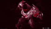 a video game screen shows a man with red eyes and a skull on his back