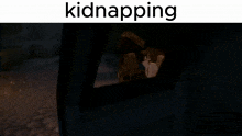 a blurred image with the word kidnapping on top of it