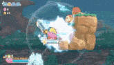 kirby is holding a sword in his hand in a video game .