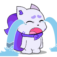 a cartoon of a cat crying with tears coming out of its eyes