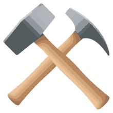 hammer and pick objects joypixels mining mallet