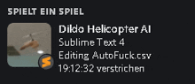 a picture of a dildo helicopter ai sublime text 4