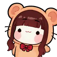 a cartoon drawing of a girl wearing a teddy bear outfit