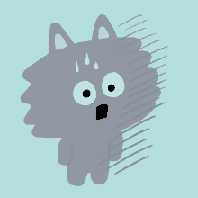 a cartoon drawing of a dog with a surprised look on its face
