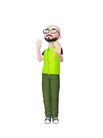 a cartoon character with glasses and a beard is dancing